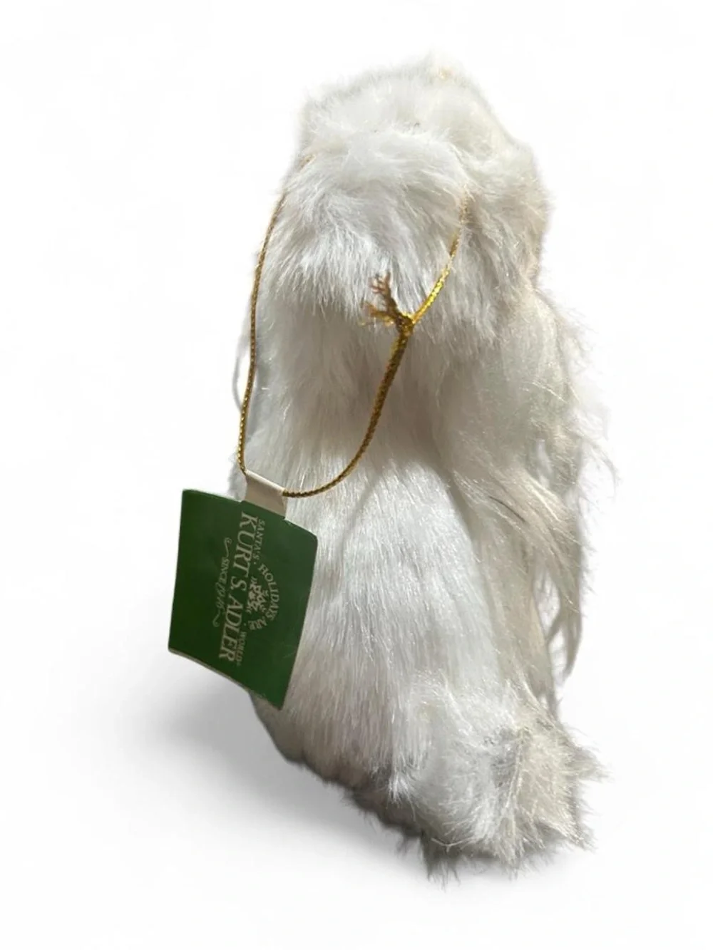 Kurt S Adler Long Hair White Pomeranian Shih Tzu Dog Christmas Ornament Plush